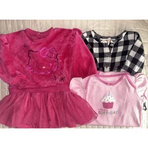 Toddler Girl 18-24 Month Hello Kitty 3 Piece Birthday Bundle Tutu Skirt Dress